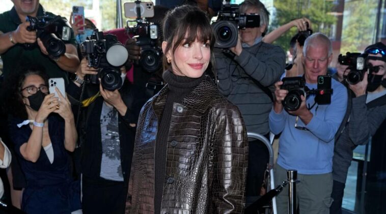 ‘Full circle moment’: Anne Hathaway channels her ‘Devil Wears Prada’ character at New York Fashion Week