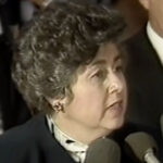 1984: Rosalind Wyman briefs reporters on convention space