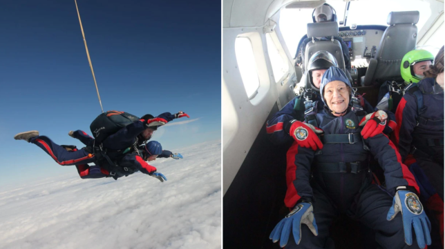 Mercy Baggs doing a skydive