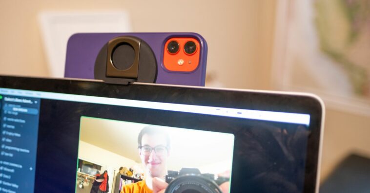 Belkin’s MagSafe Continuity Camera mount is an easy webcam upgrade