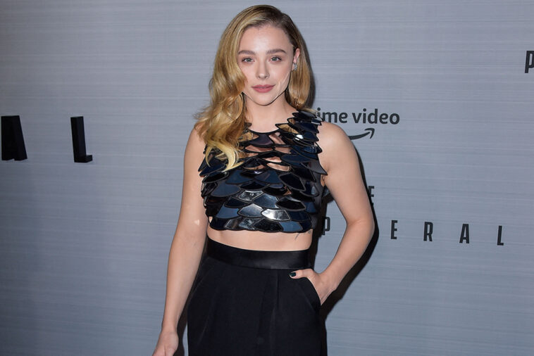 Chloë Grace Moretz Sartorially Shines in Reflective Louis Vuitton Cropped Top for ‘The Peripheral’ Premiere