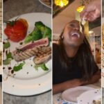 Images of Italian meals, along with a man and woman eating with their hands