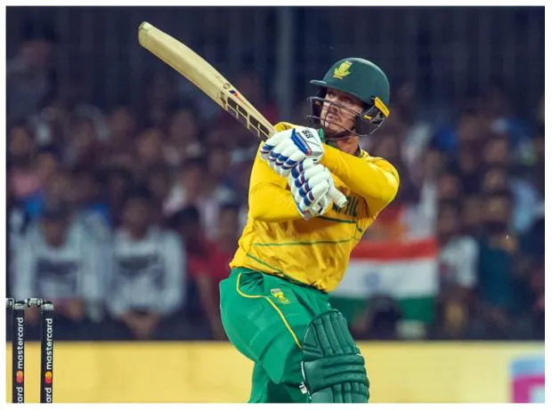 Quinton de Kock hits a fifty in the third India vs South Africa T20I in Indore. Photo: @ProteasCSAMen