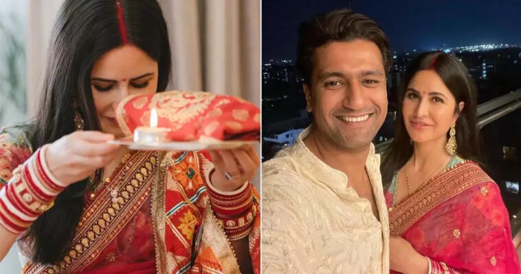 Katrina Kaif shares pics from her first Karwa Chauth with Vicky Kaushal. Priyanka Chopra reacts