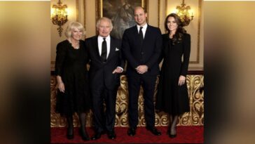 King Charles, Queen Consort Camilla, William, and Kate pose for new royal portrait