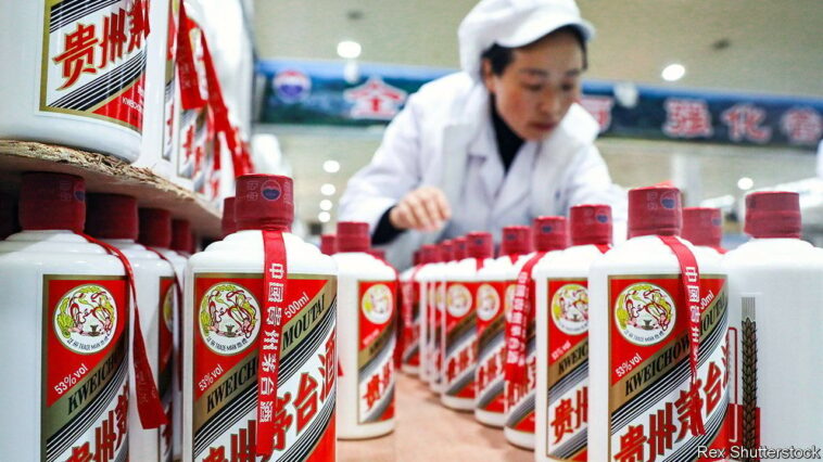 Mandatory Credit: Photo by Xinhua/Shutterstock (11085969a)A worker conducts packaging works at a distillery in Maotai town of Renhuai, southwest China's Guizhou Province, Nov. 27, 2020. Maotai is a small town in Renhuai City in mountainous Guizhou. What distinguishes it from other towns is that it produces a famous brand of Chinese liquor Moutai. The spirit, made from sorghum and wheat, takes up to one year for the whole production process, involving nine times of steaming, eight times of fermentation and seven times of distillation, before aged in clay pots.China Guizhou Renhuai Moutai Liquor - 27 Nov 2020