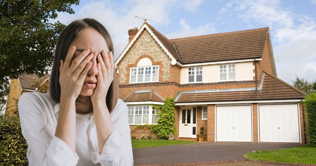 A woman stressed about her mortgage