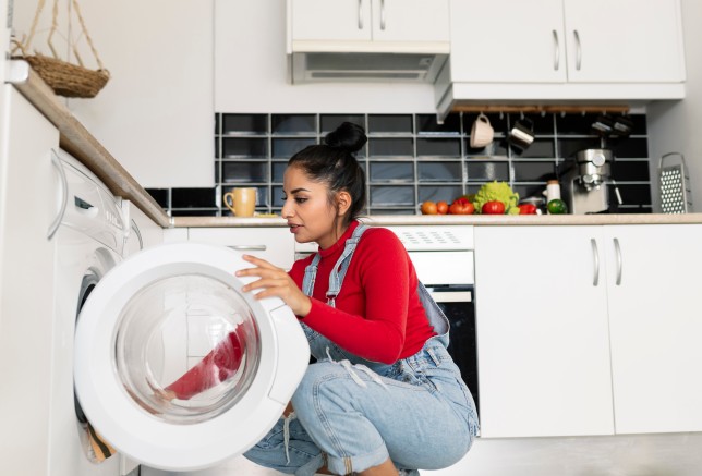 Woman doing laundry