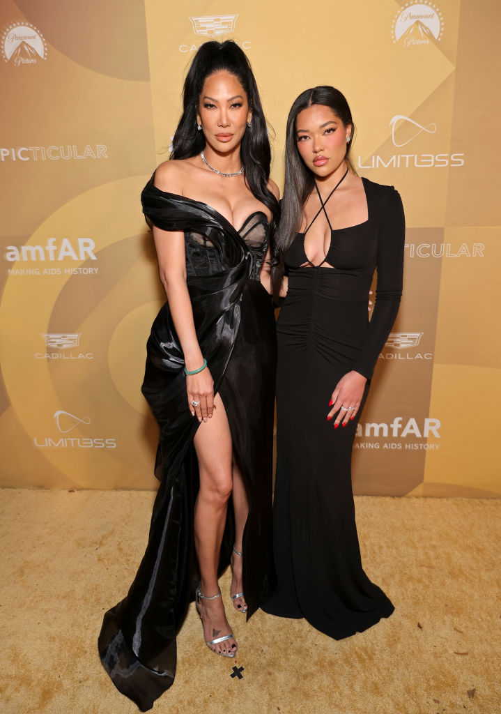 WEST HOLLYWOOD, CALIFORNIA - NOVEMBER 03: (L-R) Kimora Lee Simmons and Ming Lee Simmons attend amfAR Gala Los Angeles 2022 at Pacific Design Center on November 03, 2022 in West Hollywood, California. (Photo by Matt Winkelmeyer/Getty Images for amfAR)