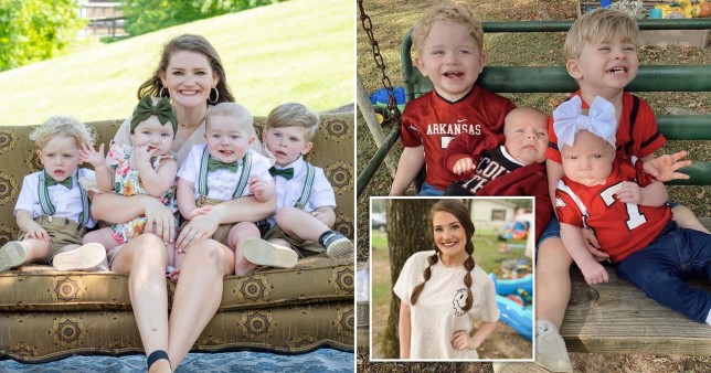 kaitlin brooks with her two sets of twins