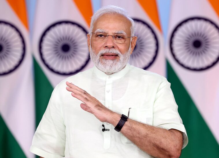 Prime Minister Narendra Modi addresses on the occasion of dedication of Lata Mangeshkar Chowk, in Ayodhya, via video message on Wednesday.