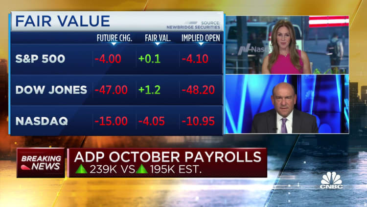 Private payrolls rose 239,000 in October, higher than estimates: ADP