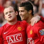 Manchester United's Wayne Rooney celebrates scoring his sides second goal with Cristiano Ronaldo