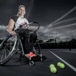 Louise Hunt on a tennis court