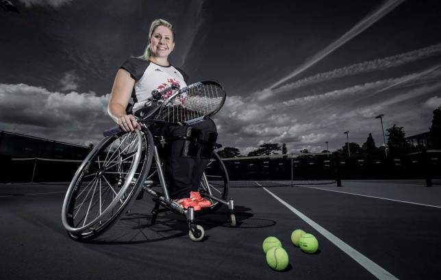 Louise Hunt on a tennis court