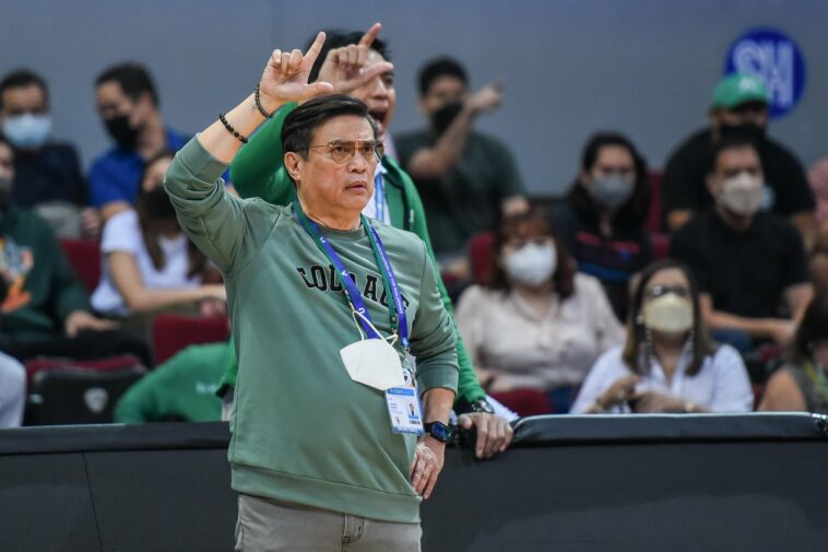 La Salle coach Derick Pumaren. TRISTAN TAMAYO/Inquirer Sports