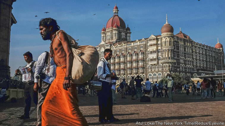 The landmark Taj Mahal Palace Hotel, which was opened in 1903 by Tata Group founder Jamsetji Tata, in Mumbai, India, Dec. 11, 2016. The powerhouse conglomerate Tata holds a reputation as an exception to India's pervasive corruption problems, but now serious allegations of wrongdoing have been raised in the course of a nasty fight for control of the business. (Atul Loke/The New York Times)Credit: New York Times / Redux / eyevineFor further information please contact eyevinetel: +44 (0) 20 8709 8709e-mail: info@eyevine.comwww.eyevine.com