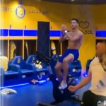 Cristiano Ronaldo celebrates Al Nassr win in dressing room