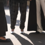 Women wearing flats at Paris fashion week