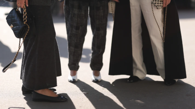 Women wearing flats at Paris fashion week