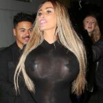 Racy: Katie Price put on a very busty display in a very revealing outfit as she head on a night out with son Junior Andre, 17, after attending the KSI v FaZe Temperrr boxing match on Saturday