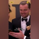 Leonardo DiCaprio Reacts to His VIRAL Golden Globes Lady Gaga Look #shorts