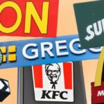 Logos for Leon, Subway, Starbucks, Gregg's, KFC and McDonald's