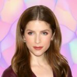 anna kendrick on a coloruful background