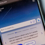 Microsoft's Bing AI chatbot on a smartphone