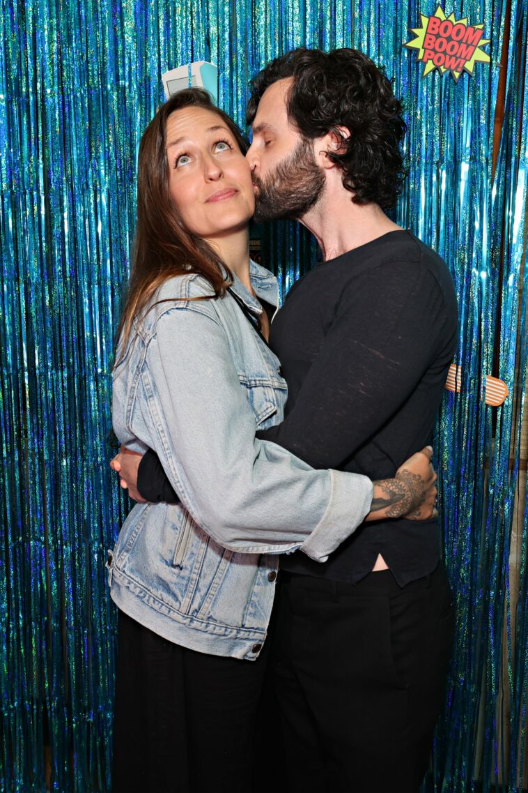 NEW YORK, NEW YORK - JUNE 02: Domino Kirke and Penn Badgley attend Stitcher's