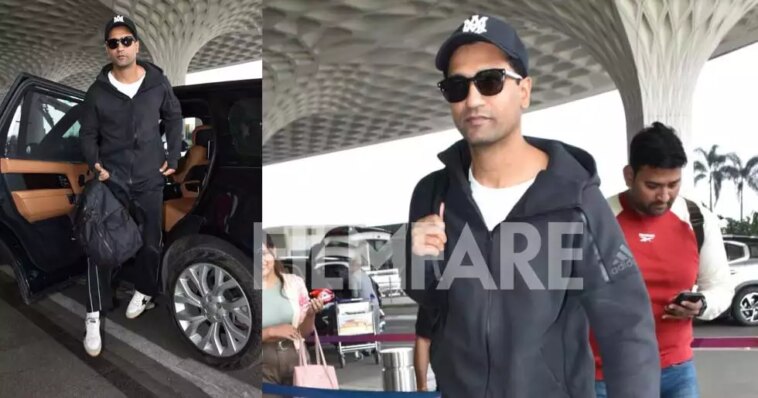 Pics: Vicky Kaushal gets clicked in an all-black athleisure outfit at the airport