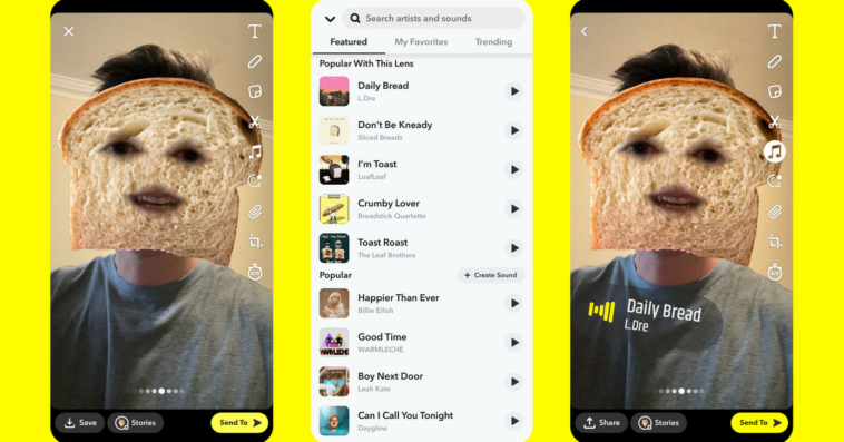 Snapchat is adding audio recommendations and song syncing