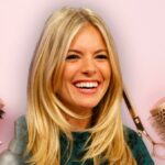 Picture of Sienna Miller with hairtools around her