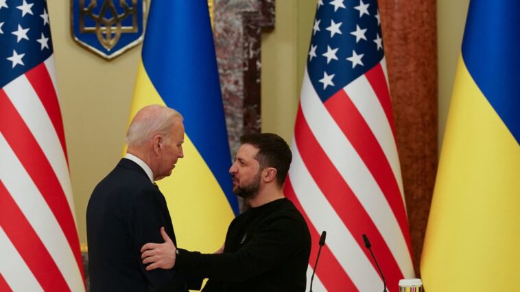 Ukraine war live updates: Biden departs Kyiv after surprise visit; air raid warning activated across all of Ukraine