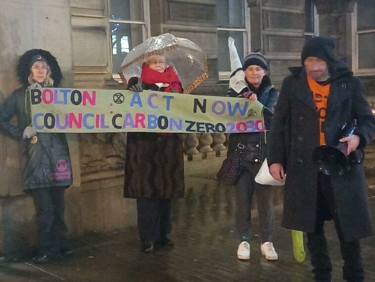 Bolton Greens protest outside town hall as it reminds council of climate change goal