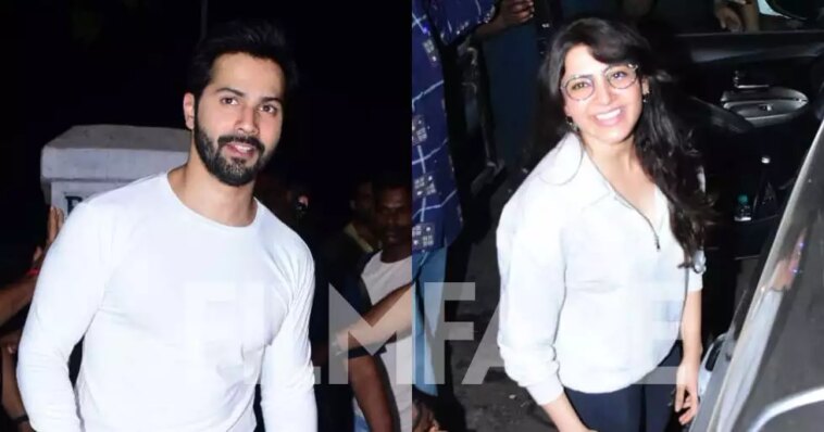 Citadel stars Varun Dhawan and Samantha Ruth Prabhu get clicked at a shooting location in the city