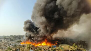 Fire hits Rohingya refugee camp in Bangladesh