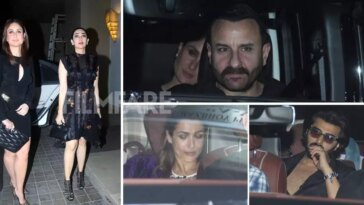 Kareena Kapoor Khan, Karisma Kapoor, Saif Ali Khan turn up in style at Amrita Arora's mom's birthday