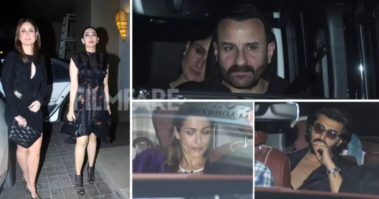 Kareena Kapoor Khan, Karisma Kapoor, Saif Ali Khan turn up in style at Amrita Arora's mom's birthday