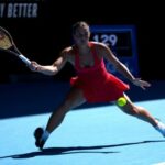 FILE PHOTO: Tennis - Australian Open - Melbourne Park, Melbourne, Australia - January 20, 2023 Ukraine's Marta Kostyuk in action during her third round match against Jessica Pegula of the U.S. REUTERS/Sandra Sanders