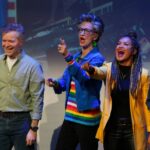 Hadyn Gwynne (centre left) who plays judge Pam Lee, along with cast members during a curtain call after the West End opening of The Great British Bake Off, at the Noel Coward Theatre, London. Picture date: Monday March 6, 2023. PA Photo. Photo credit should read: Yui Mok/PA Wire