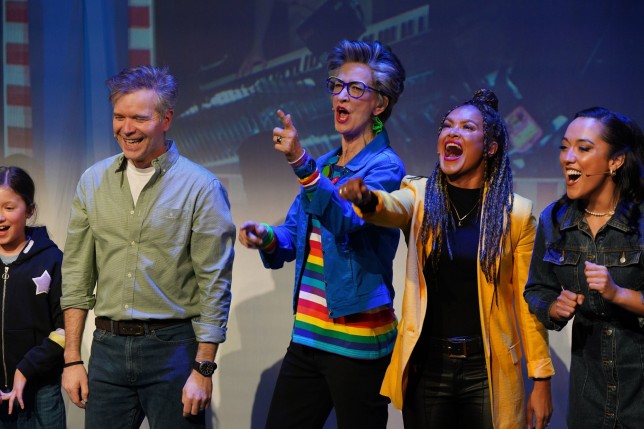 Hadyn Gwynne (centre left) who plays judge Pam Lee, along with cast members during a curtain call after the West End opening of The Great British Bake Off, at the Noel Coward Theatre, London. Picture date: Monday March 6, 2023. PA Photo. Photo credit should read: Yui Mok/PA Wire