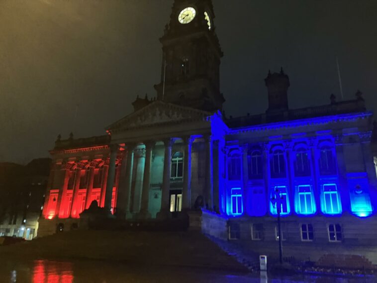 The reason why Bolton town hall is lit up red and blue tonight