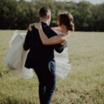 A couple on their wedding day.