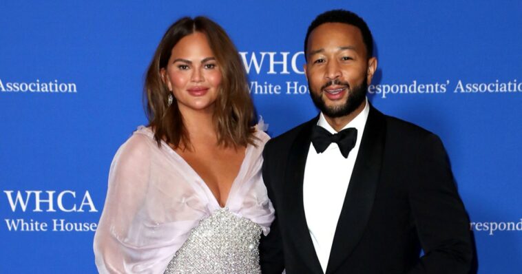 Chrissy Teigen and John Legend Are All Smiles at WHCA Dinner