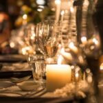 A tablescape at a dinner party