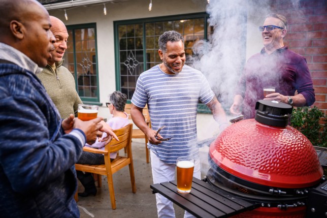 Friends BBQing together