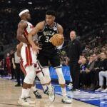 Giannis Antetokounmpo Jimmy Butler Bucks Heat NBA