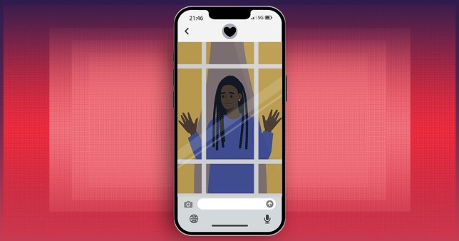 Woman trapped inside phone