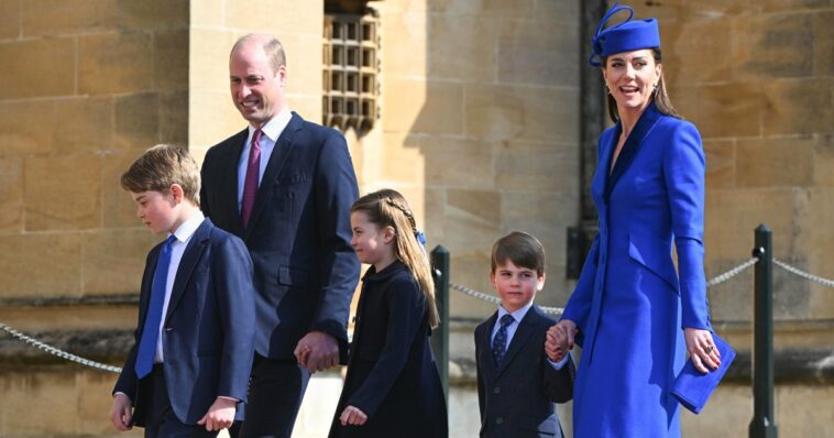 Sunday Best! Prince William and Princess Kate Bring 3 Kids to Easter Mass